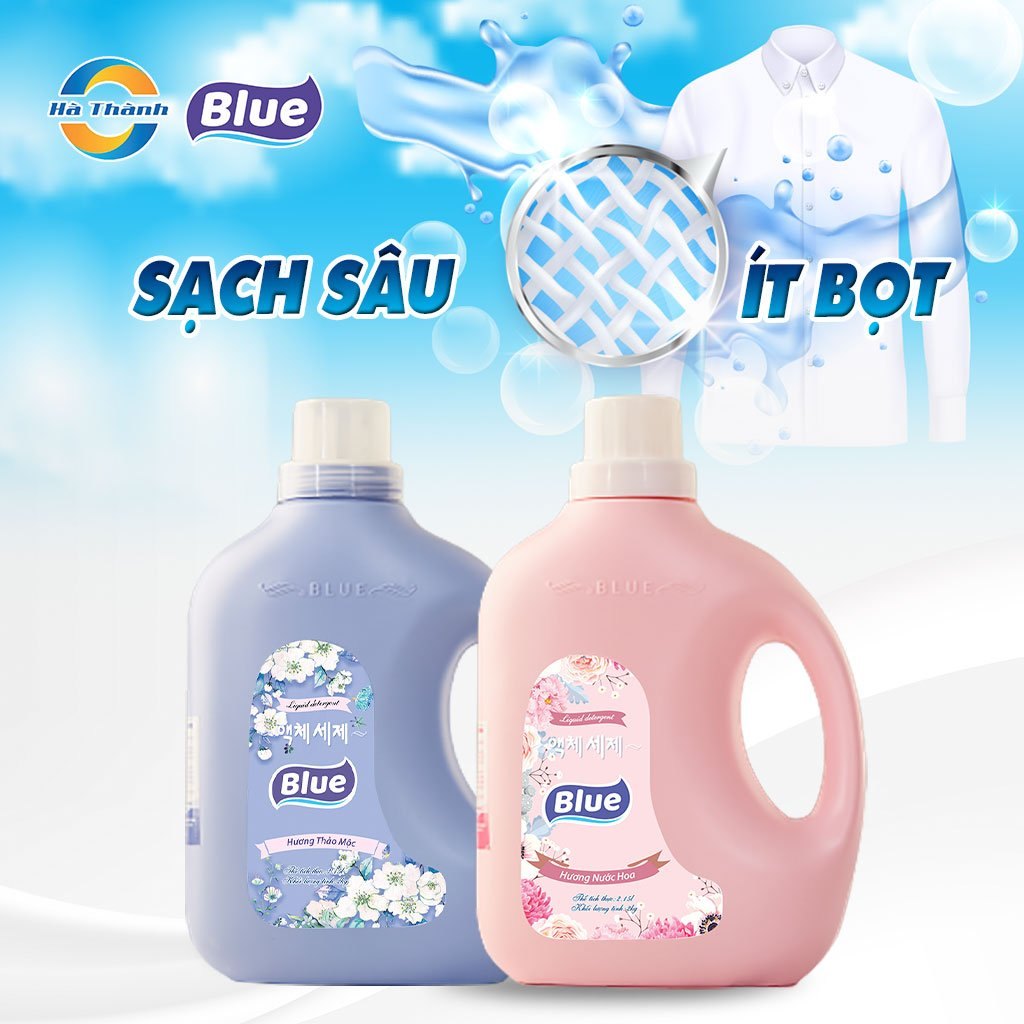Nước giặt xả blue 2000ml công nghệ 2 trong 1