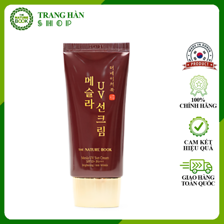 Kem chống nắng ngừa nám nature book, the nature book mesla uv sun cream spf50+ pa+++