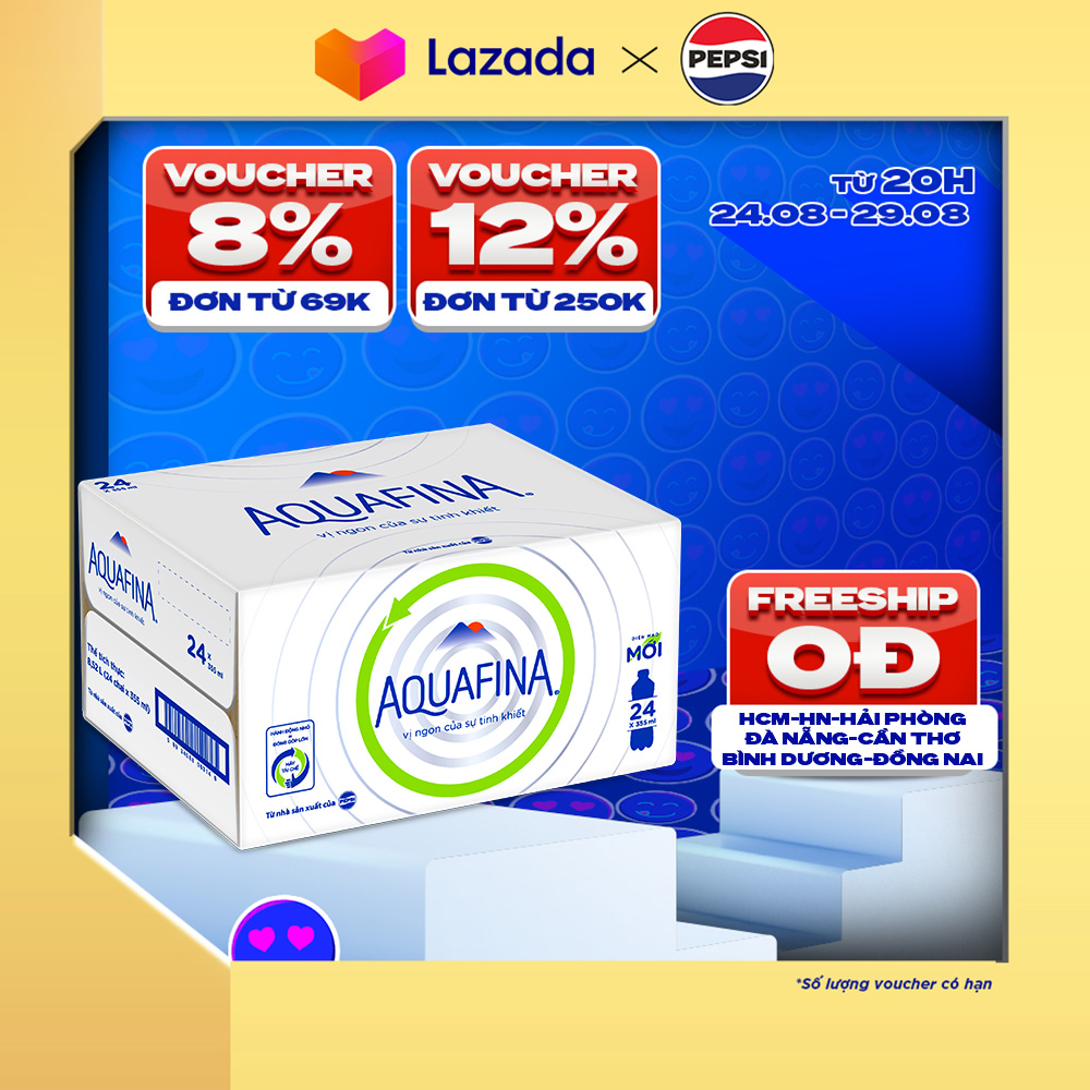 Thùng 24 Chai Nước tinh khiết Aquafina