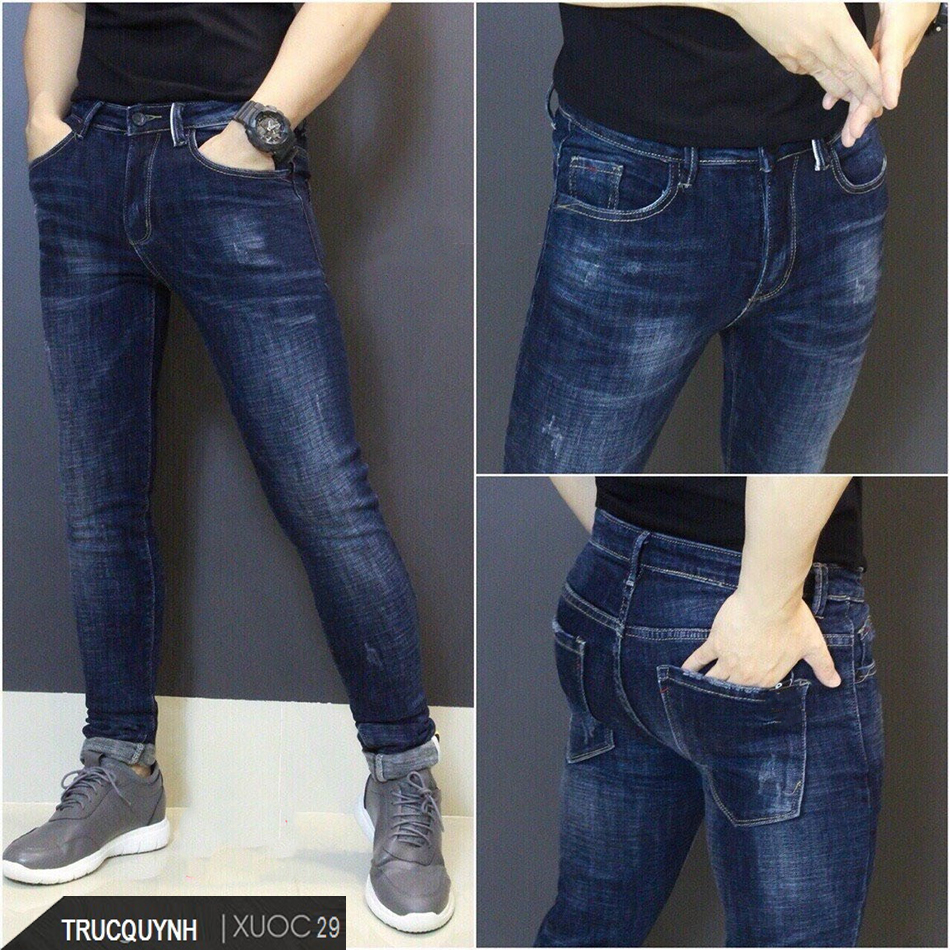 Quần jean nam chất bò cao cấp Jean co dãn 4 chiều cực đẹp form dáng skinny chuẩn_JEANCD213