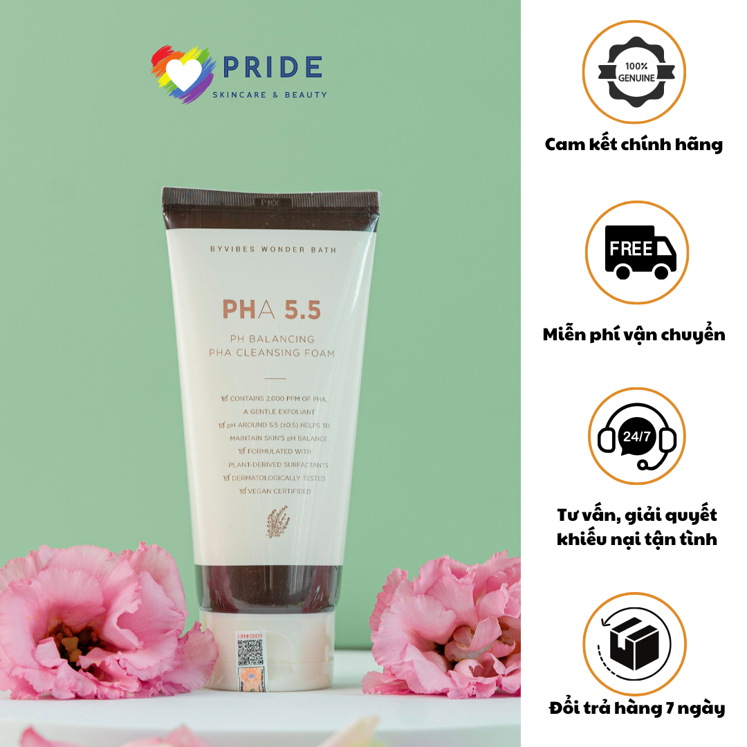 Sữa rửa mặt byvibes wonder bath pha 5.5 ph balancing pha cleansing foam