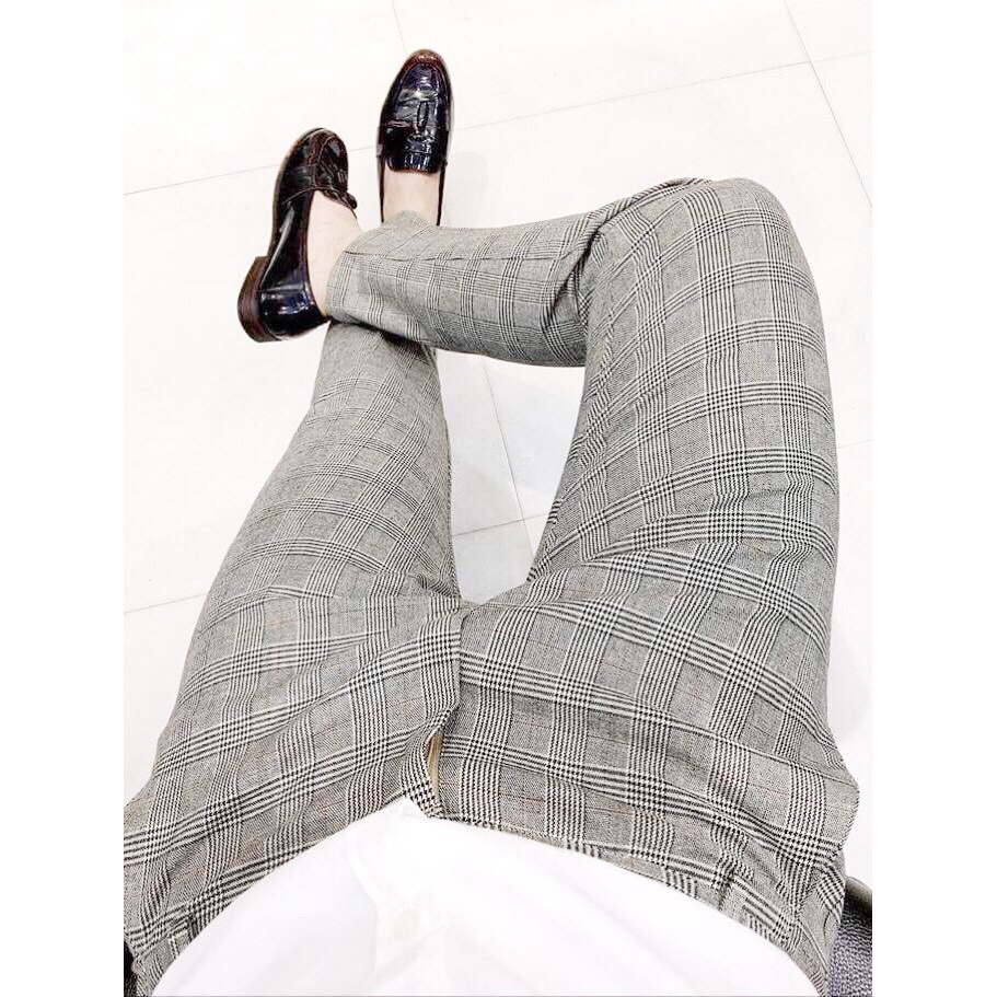 Quần âu nam Vải kẻ thời trang chống nhăn, Quần tây nam vải kẻ sành điệu loại tốt