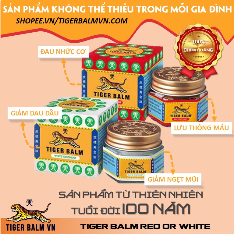 [HCM]Dầu Cù Là Tiger Balm Thái Lan [Hàng Nội Địa] - Đỏ/ Trắng - Đủ Size