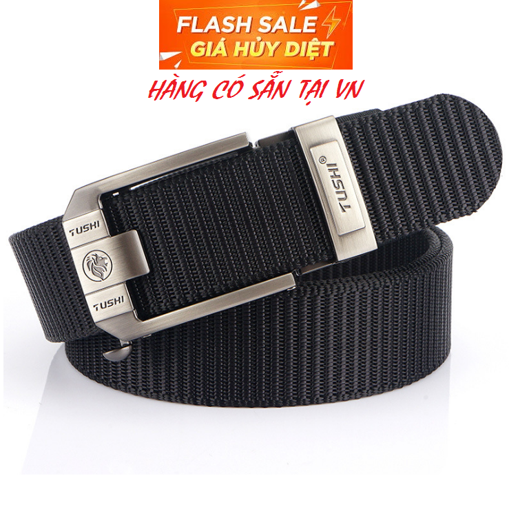 Thắt lưng Nam_Dây dù_Khóa tự động chắc chắn, tiện lợi - Dây nịt Nam vải Canvas cao cấp siêu bền đẹp (Tushi T68)