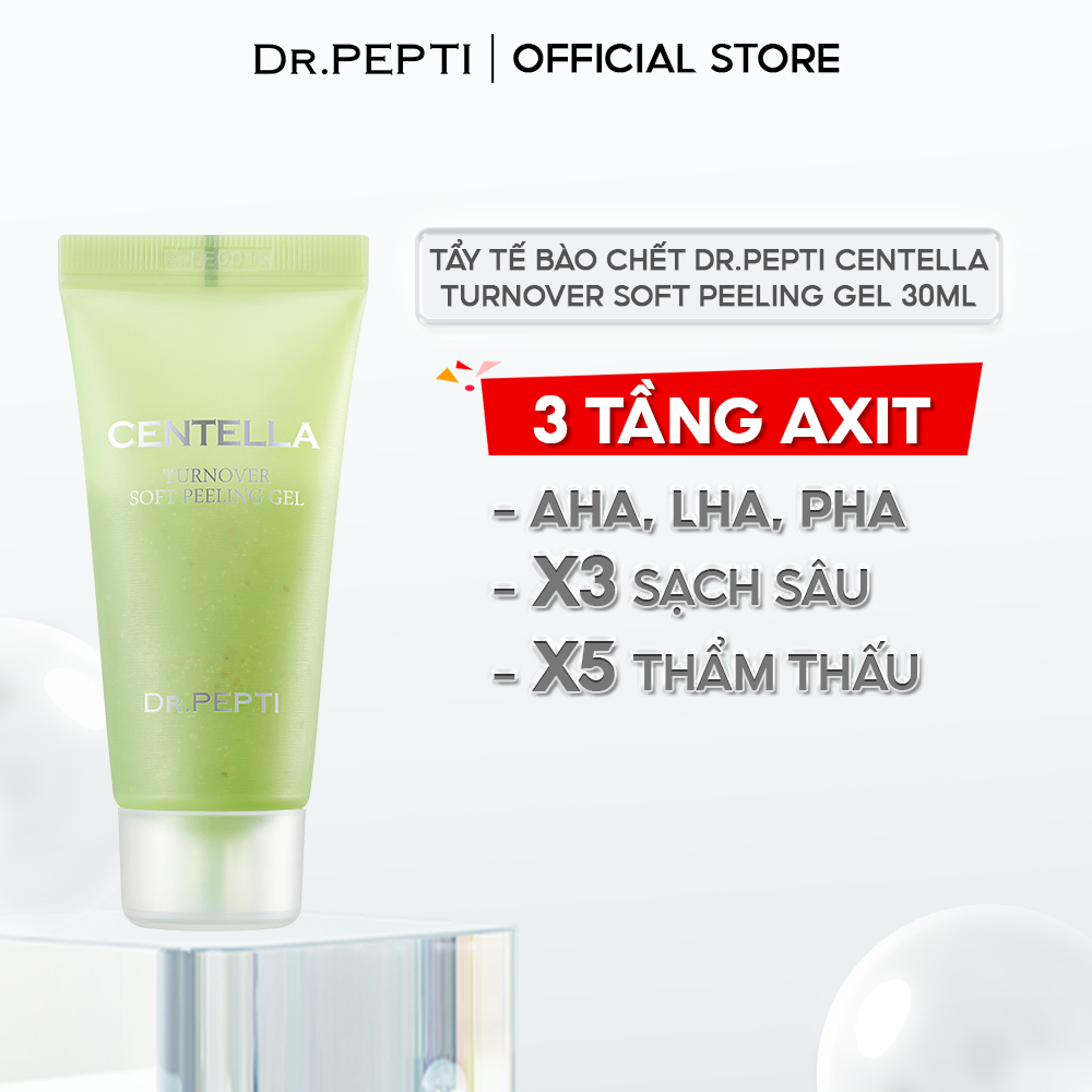 Gel Tẩy Tế Bào Chết Chiết Xuất Rau Má Dr.Pepti Centella Turnover Soft Peeling Gel 30ml
