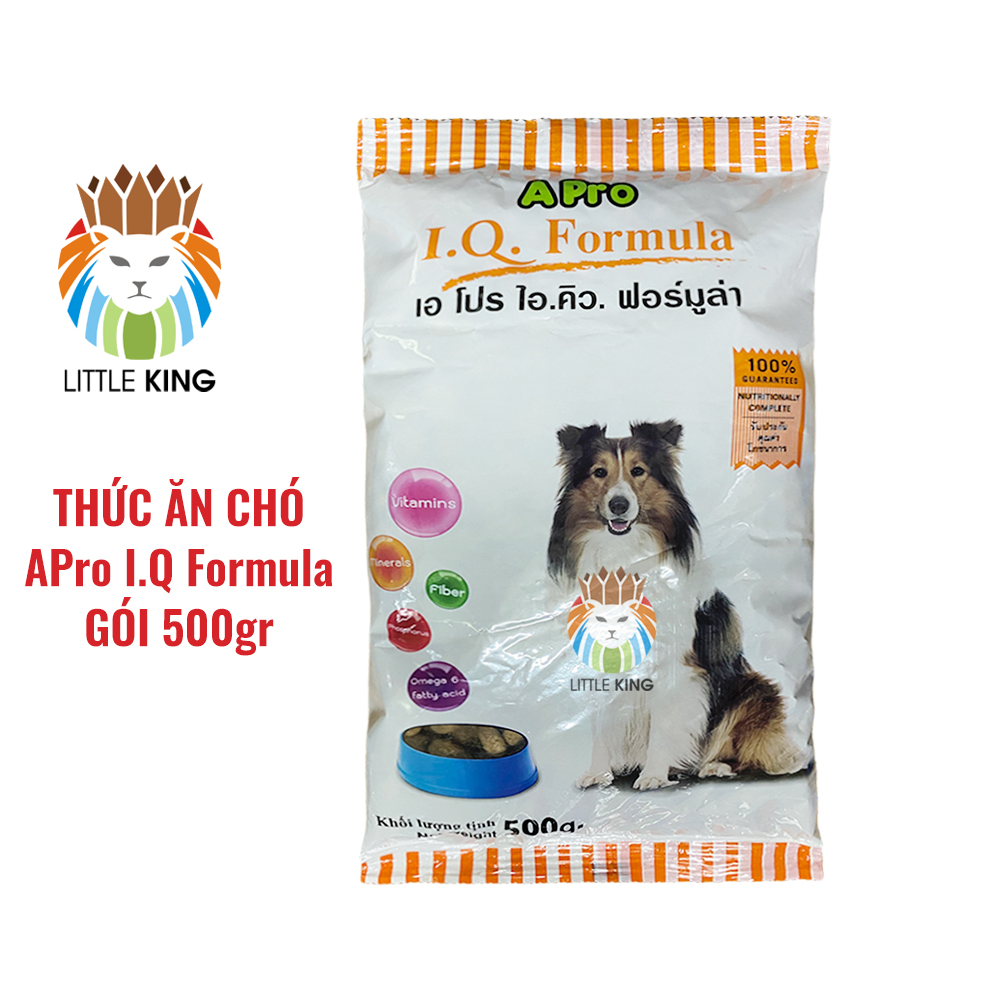 Thức ăn cho chó Apro IQ Formula 500g hạt cho chó giá rẻ bổ sung vitamin dinh dưỡng Little King pet shop
