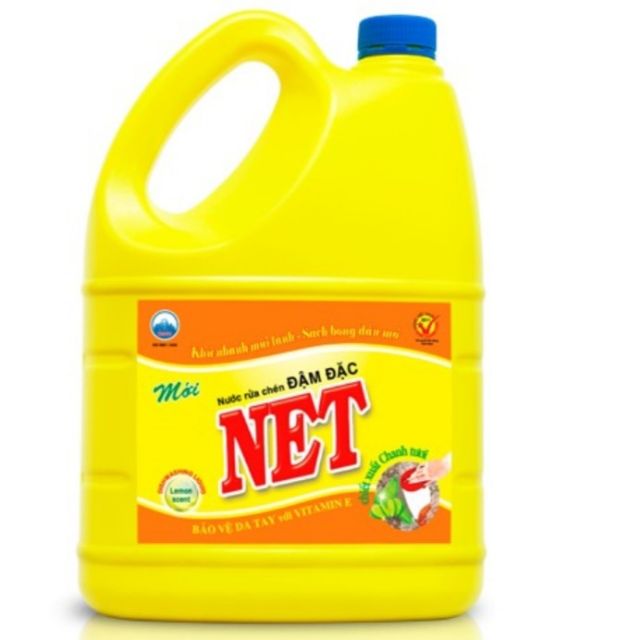 Nước rửa chén Net đậm đặc Vitamin E hương chanh 1.5kg