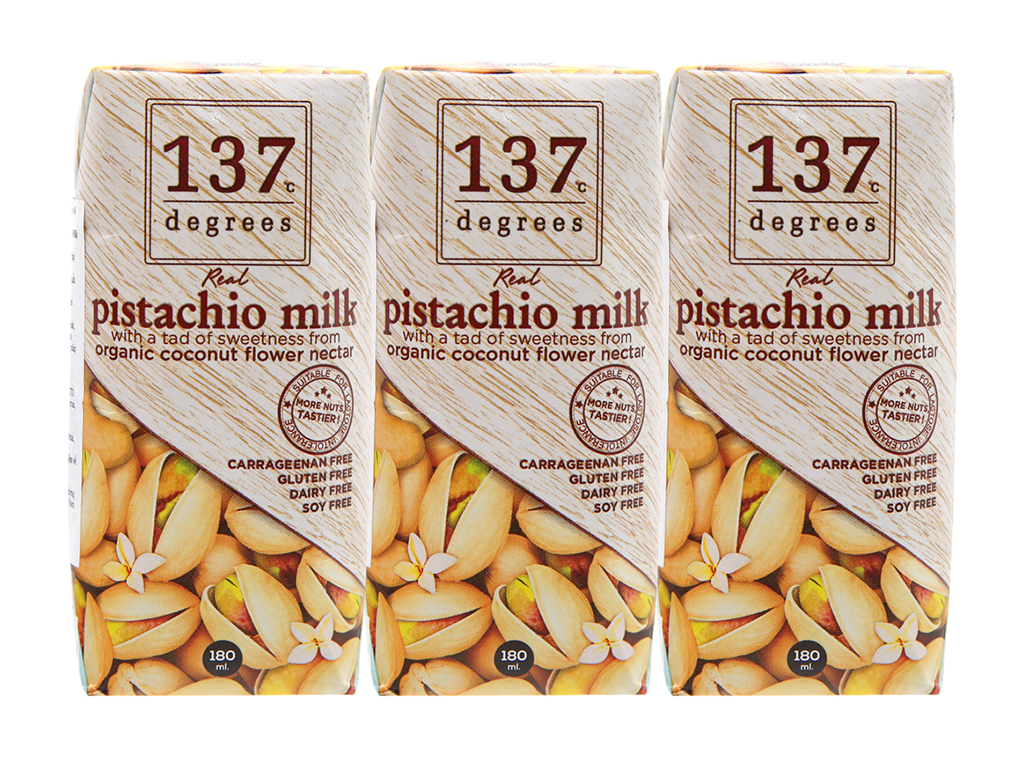 Lốc 3 hộp sữa hạt dẻ cười nguyên chất 137 Degrees 180ml