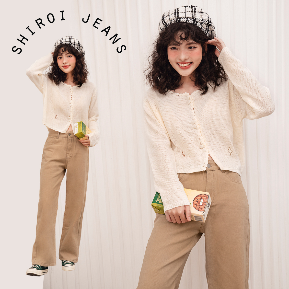Bleubird quần jeans dáng suông shiroi jeans
