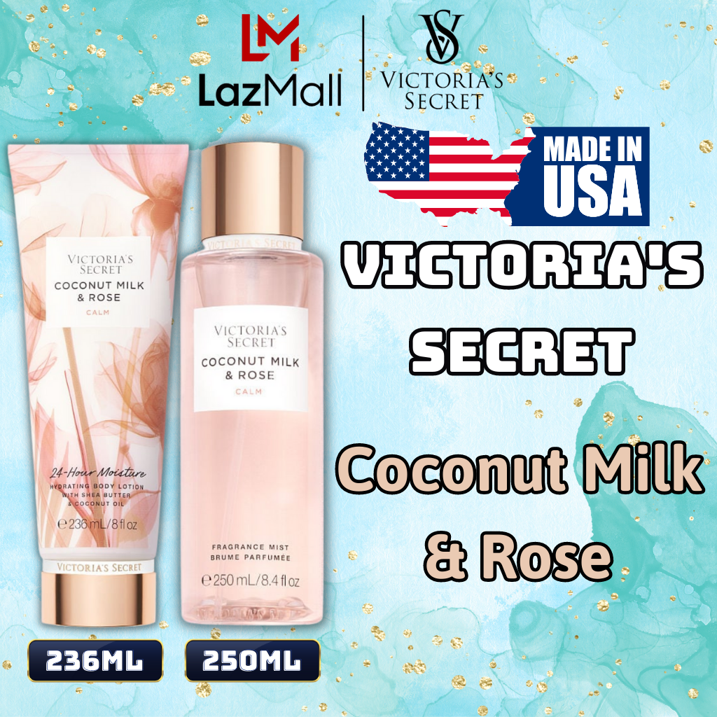 Victoria Secret Coconut Milk &amp; Rose Chính Hãng, Body Mist Victoria Secret 250ml, Lotion Victoria Secret 236ml