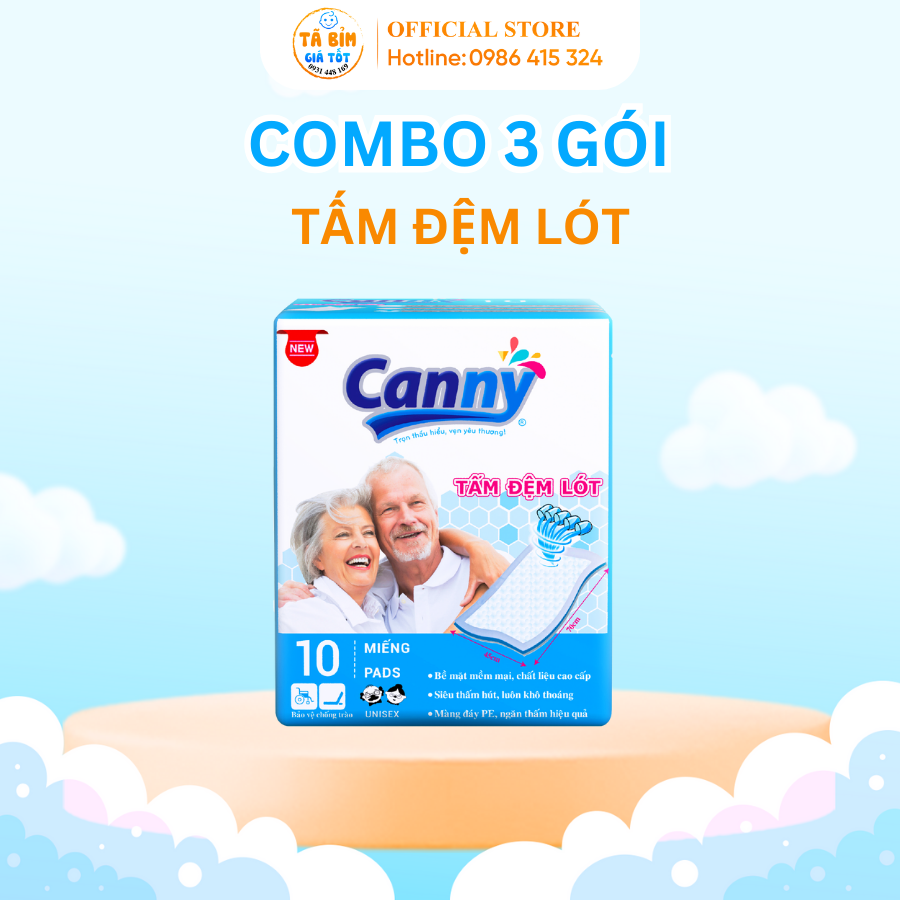 Combo 3 gói Tấm đệm lót êm thoáng CANNY 10 miếng/gói - bảo vệ toàn diện