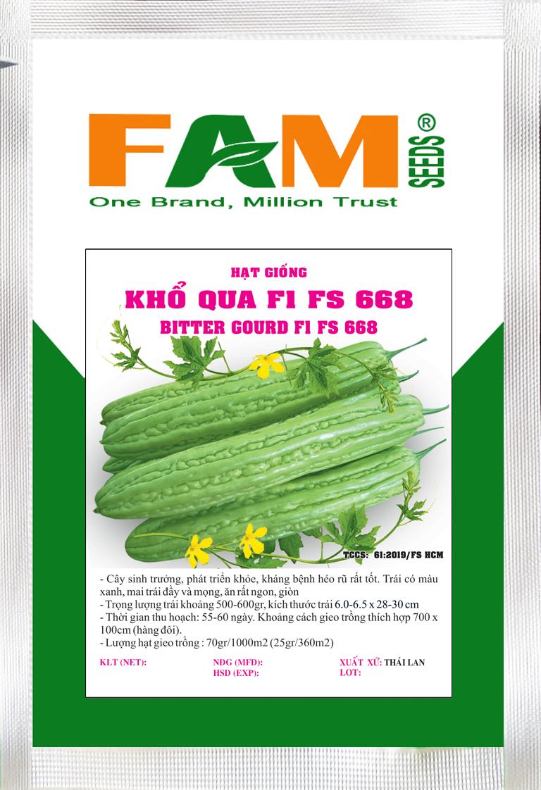 [HCM]Hạt Giống Khổ Qua F1 FS 668 (Trái Lớn Xanh Nhạt Gai Mịn) - Gói 1gr