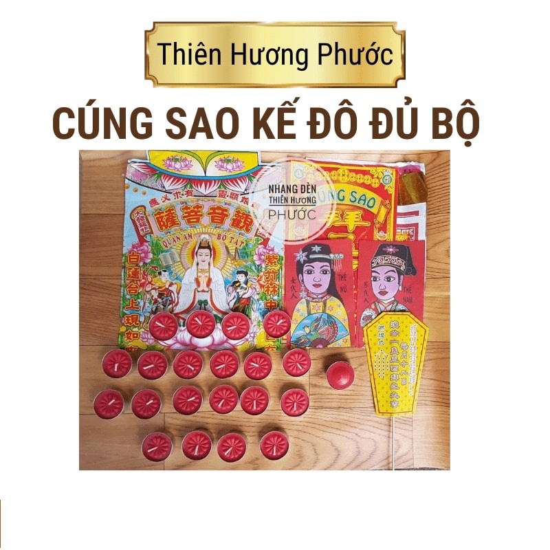 Bộ cúng sao Kế Đô trọn bộ gồm giấy tiền vàng nến bài vị