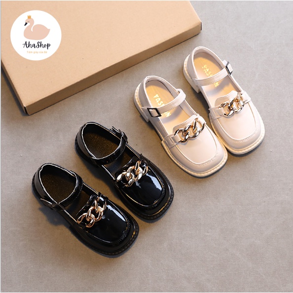 Giày búp bê phối quai xích sáng quai dán cho bé gái 2 - 15 tuổi K016