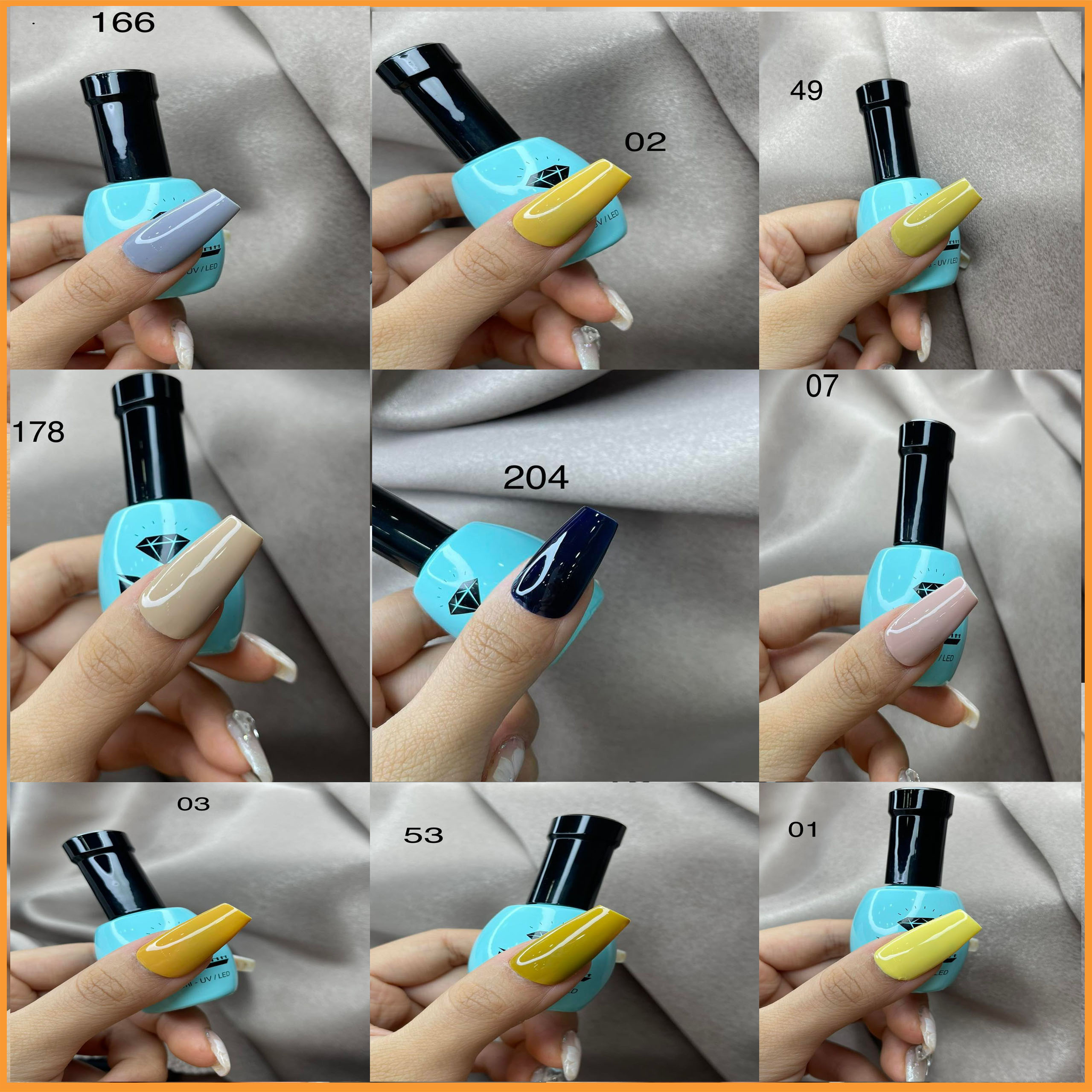 Sơn gel NL mẫu mới chai tròn chắc chắn  dùng máy hơ tone nhiều màu sắc đỏ hồng xanh các loại chai 15ml s1