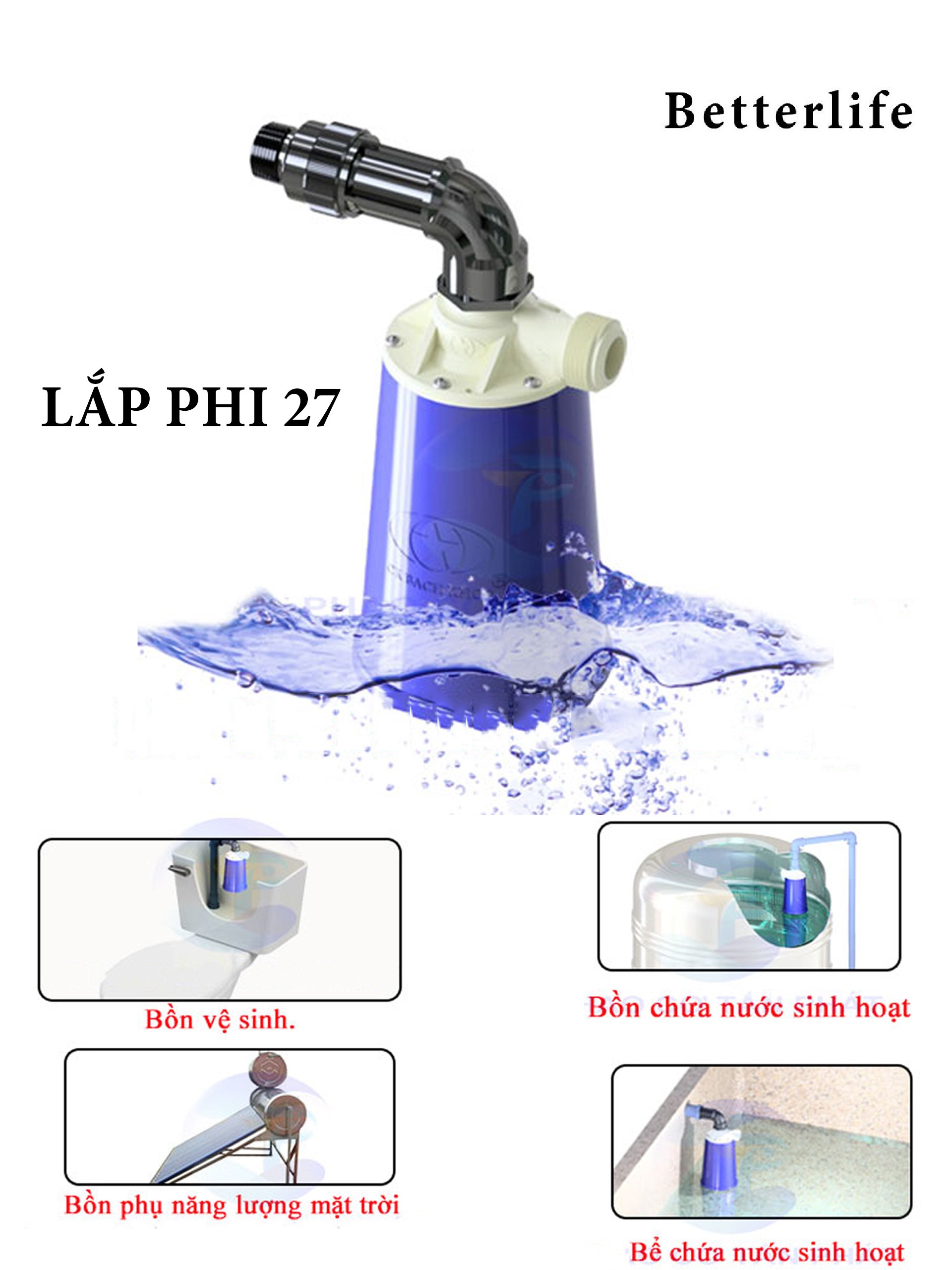 Van phao cơ thế hệ mới - van phao cơ bách khoa lắp phi 21 và phi 27 - betterlife
