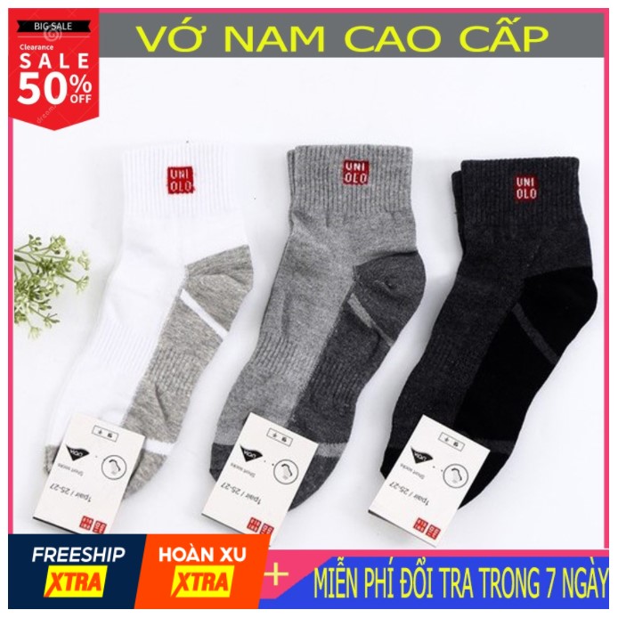 [Hoàn Tiền 15%] [Miễn phí vận chuyển Toàn Quốc] Set 10 đôi tất cổ trung Uniqlo chất vải mềm, chống h