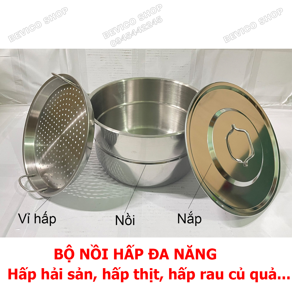 Bộ nồi hấp inox 30cm | sử dụng đa năng