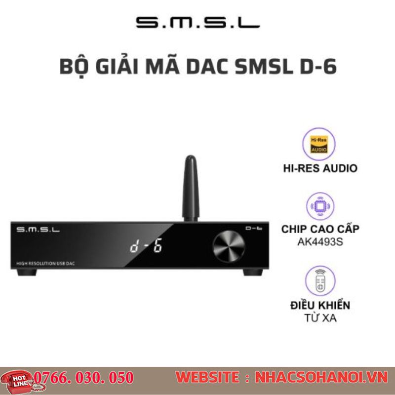 Dac smsl d-6 giải mã 32 bit x2 chíp ak4493s mới - nghe nhạc hát karaoke - hàng chính hãng