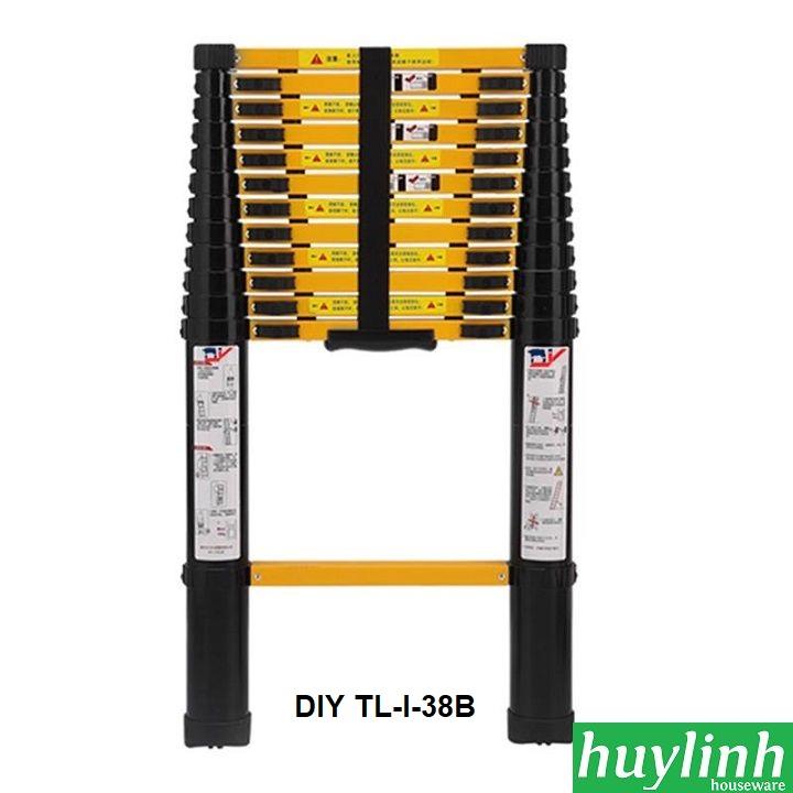 Thang nhôm rút đơn diy tl-i-38b - 3.8m - màu đen