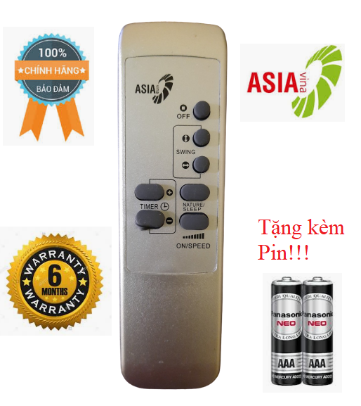 Điều khiển quạt Asia- Hàng mới Chính hãng công ty 100% tặng kèm Pin