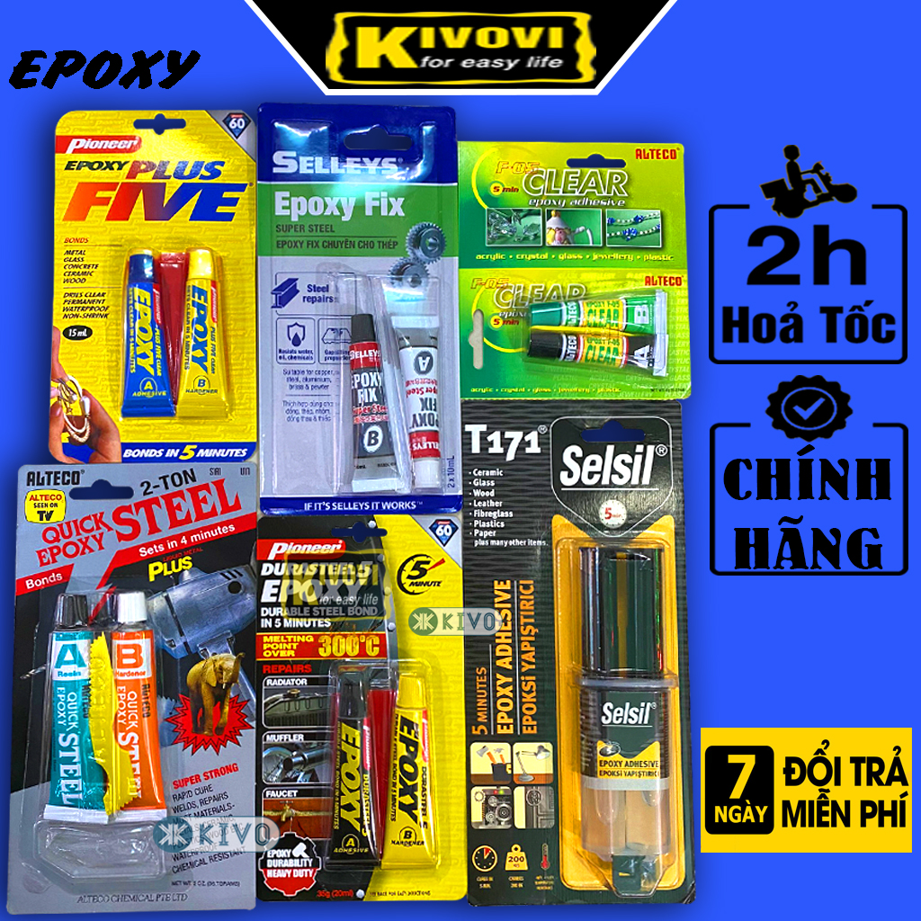 Keo AB 2 Thành Phần EPOXY Thái Lan CHÍNH HÃNG Siêu Dính Chịu Lực, Chịu Nhiệt, Chống Thấm Nước- Keo AB Dán Sắt/ Keo AB Siêu Cứng Chịu Nhiệt/ Keo AB Trong Suốt/ Keo AB Siêu Cứng - Keo Epoxy/ Keo AB Thái Lan - Keo Dán Đa Năng Siêu Dính- Kivo