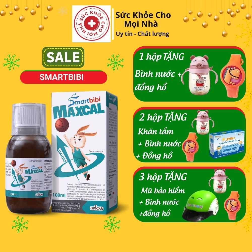 Smartbibi Maxcal.Bổ Sung Canxi,Vitamin D3k2 Giúp Hấp Thu Canxi Xương Răng Chắc Khỏe