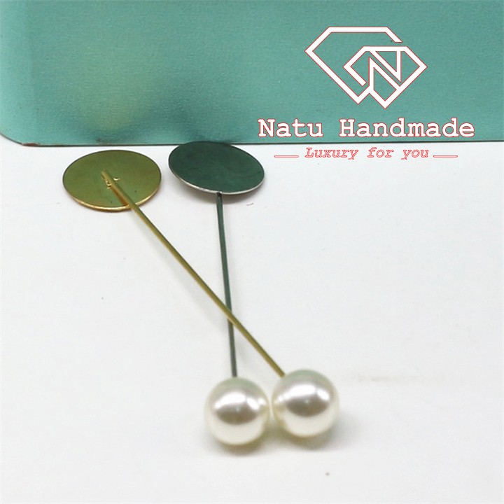 Nguyên liệu làm hoa cài áo - Trâm cài áo chốt hạt trai - set 2c - Trâm ngọc