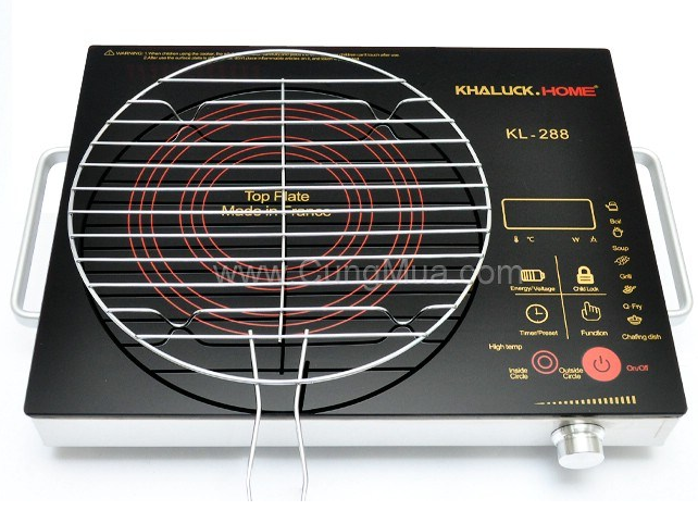 Bếp hồng ngoại cao cấp 2 vòng nhiệt khaluck home kl-288, kiểu dáng sang trọng và hiện đại, nổi bật trong mọi không gian bếp được trang bị thêm quai cầm, cách nhiệt rất tốt, đa chức năng như nướng thịt, chiên , xào,nấu, lẩu.