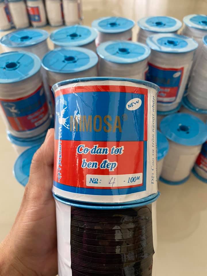 Dây thun dệt bản số 4 màu đen - size 3li 100 mét.