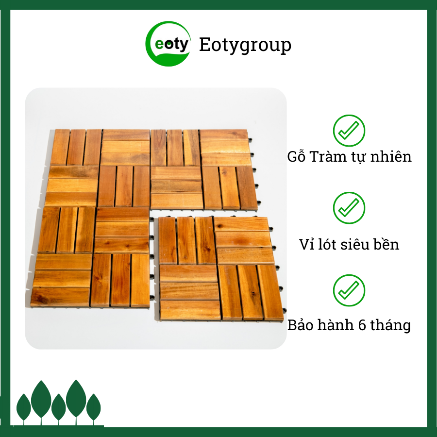 Vỉ gỗ lát sàn ban công, ngoài trời 12 nan Eotygroup