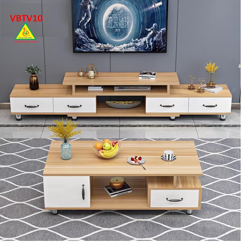 Bộ kệ tivi và bàn trà đẹp, bàn sofa phong cách hiện đại sang trọng VBTV10
