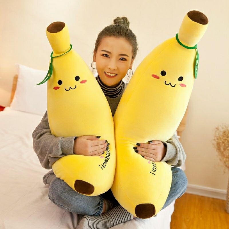 Gấu bông trái chuối nhồi bông kích thước 50cm ,gối ôm quả chuối mềm mịn dễ thương