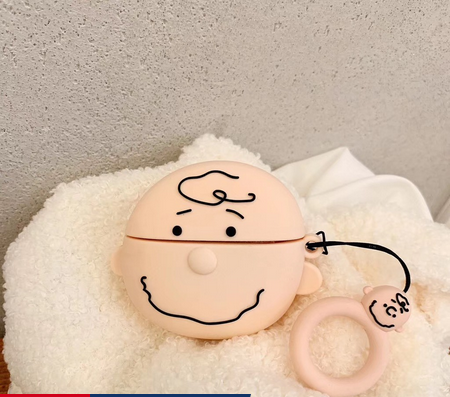 [Lấy mã miễn phí vận chuyển] Vỏ bao airpod silicon đựng tai nghe không dây Airpods 1 2   i11 i12 i18  Hình Snoopy Charlie Brown Xinh Xắn