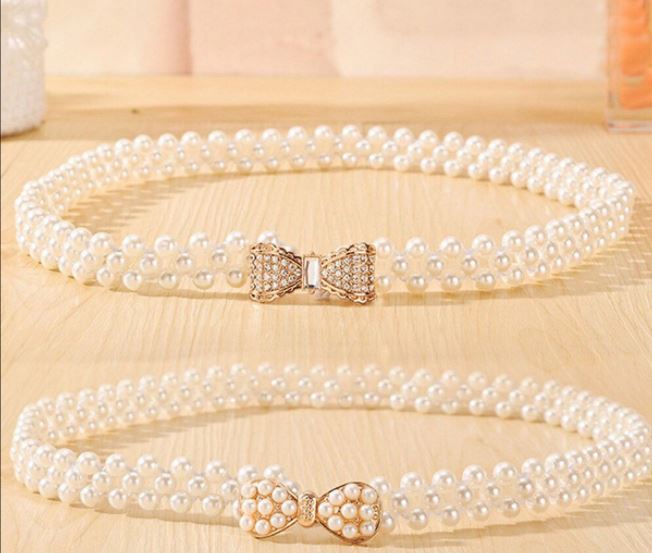 Đai lưng nữ đính hạt ngọc sang trọng - Thắt lưng váy đẹp