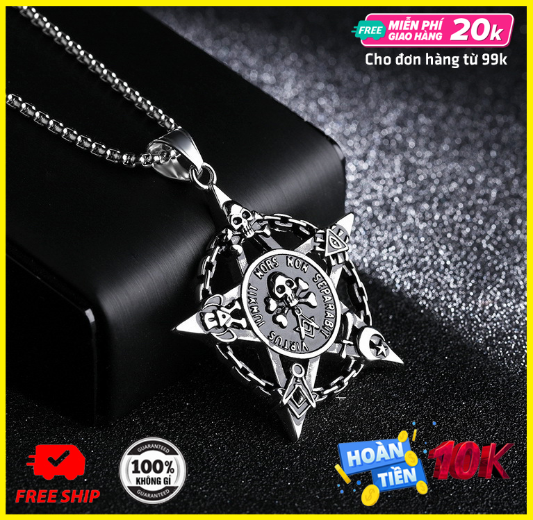Dây chuyền ngôi sao đen,dây chuyền titan nam cá tính mạnh mẽ