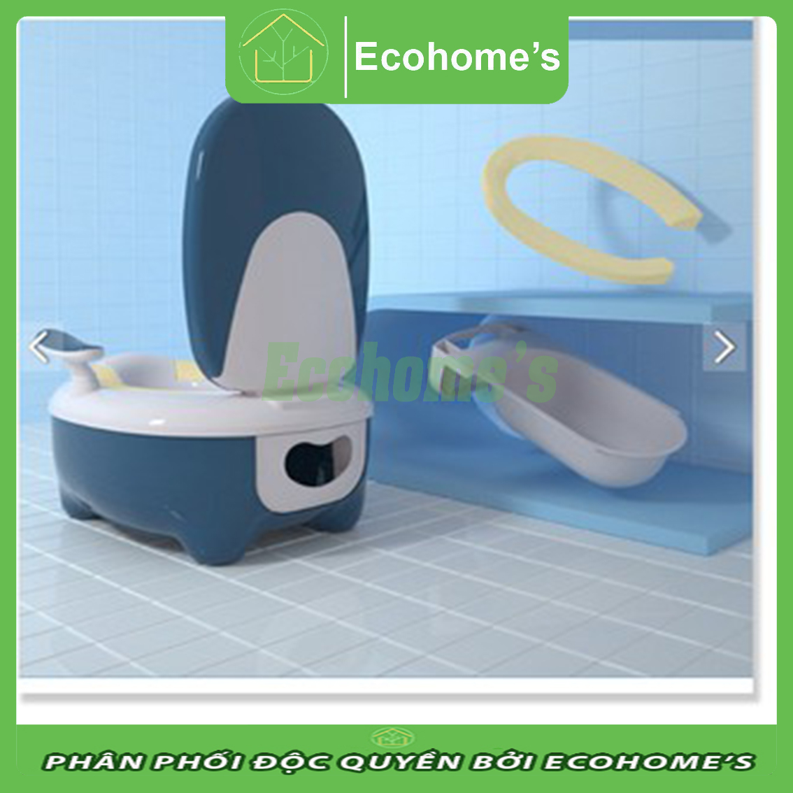Bô thông minh Ecohome's dành cho trẻ từ 8 tháng tuổi với thiết kế sang trọng được làm từ nhựa cao cấp với lớp đệm nano mềm mại chống kích ứng giúp cho bố mẹ không còn lo lắng cho việc vệ sinh của bé