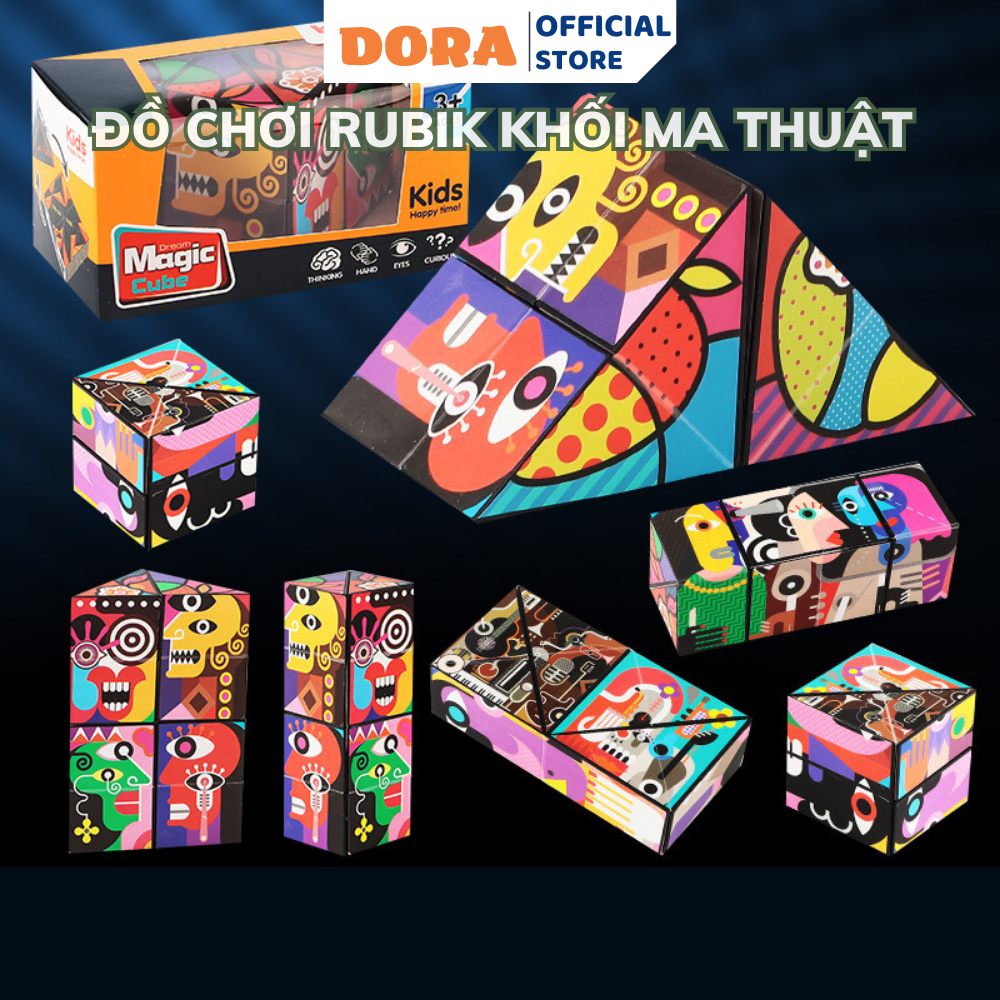 Đồ Chơi Khối Rubik 3D, Rubik Magic Thay Đổi Hình Dạng Độc Đáo Cho Trẻ Em, rubik ma thuật biến hình thú vị