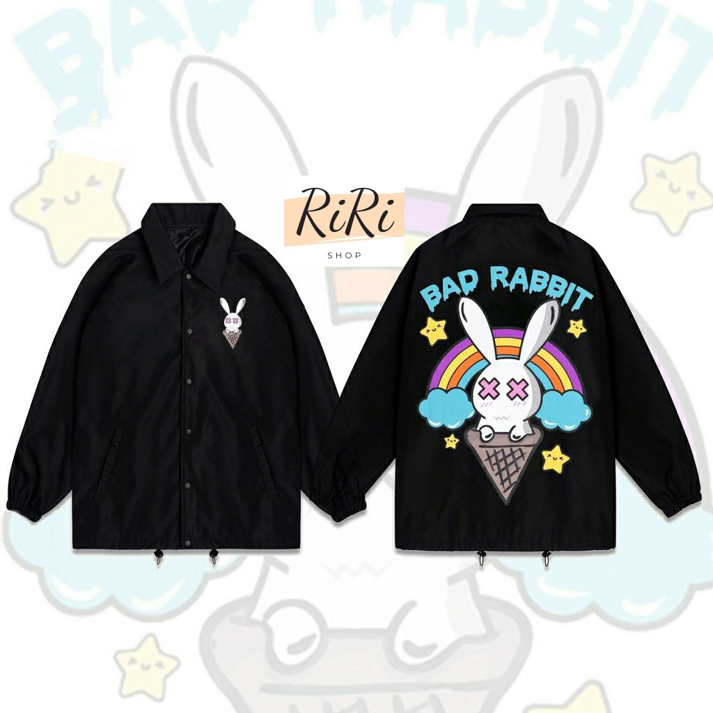 [HCM]Áo Khoác Bad Rabbit Ice Cream Jacket Unisex Nam Nữ Form Rộng Cổ Bẻ Jacket