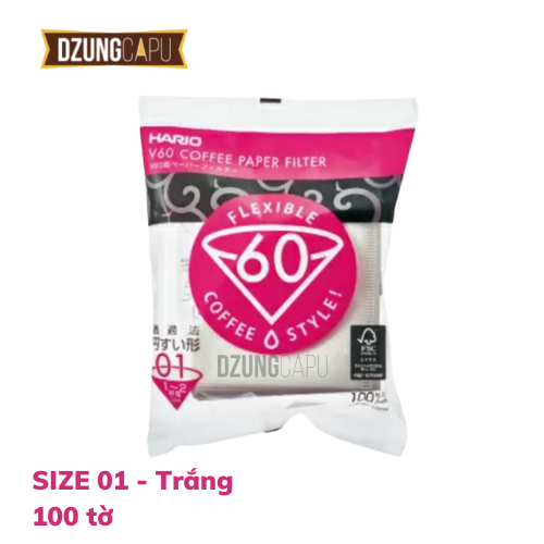 Giấy lọc cà phê hario v60 - túi 100 tờ - giấy lọc cà phê pour over - nhật bản