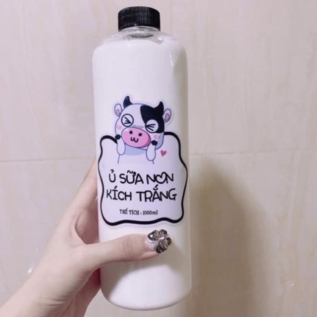 [Mỹ phẩm giá rẻ] Sữa non kích trắng con bò 1000ml chai lớn ủ trắng tự nhiên trắng sáng mịn màng làn da