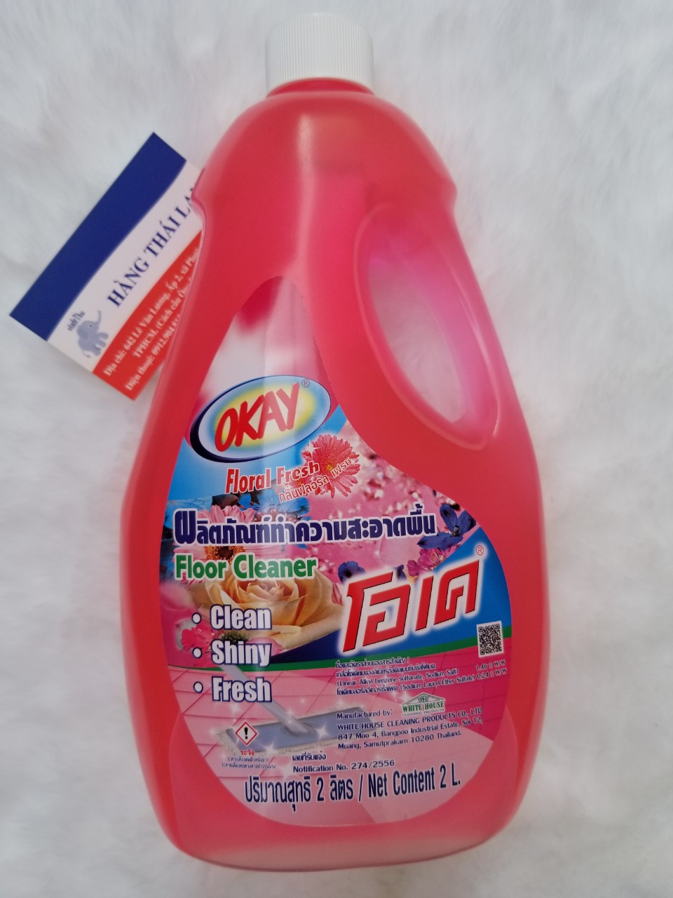 [HCM]Nước lau sàn Okay Thái Lan 2000ml-Màu hồng hương hoa