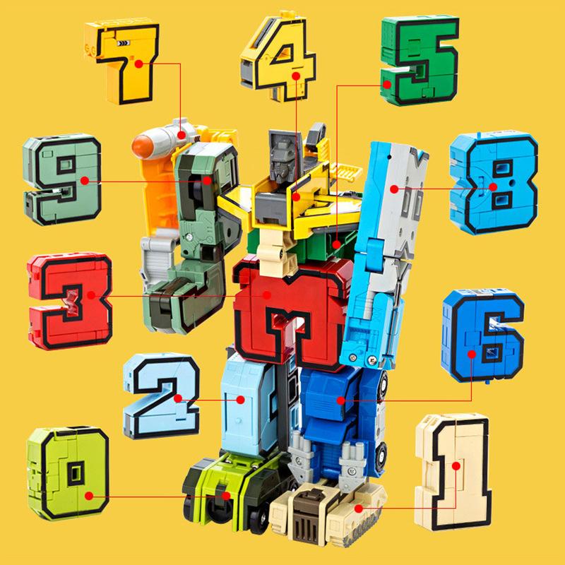 Bộ đồ chơi lắp ráp bộ chữ số biến hình thành robot legostyle