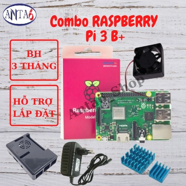 Combo máy tính raspberry pi 3 model b+ made in uk