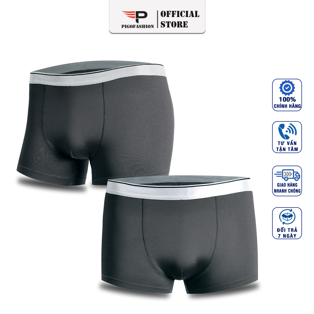 Quần Lót Boxer Nam Lưng Bóng Ống Quần Không Đường May Pigofashion Fs Qlbx02 (Màu Ngẫu Nhiên)- 1 CÁI/ COMBO 3C