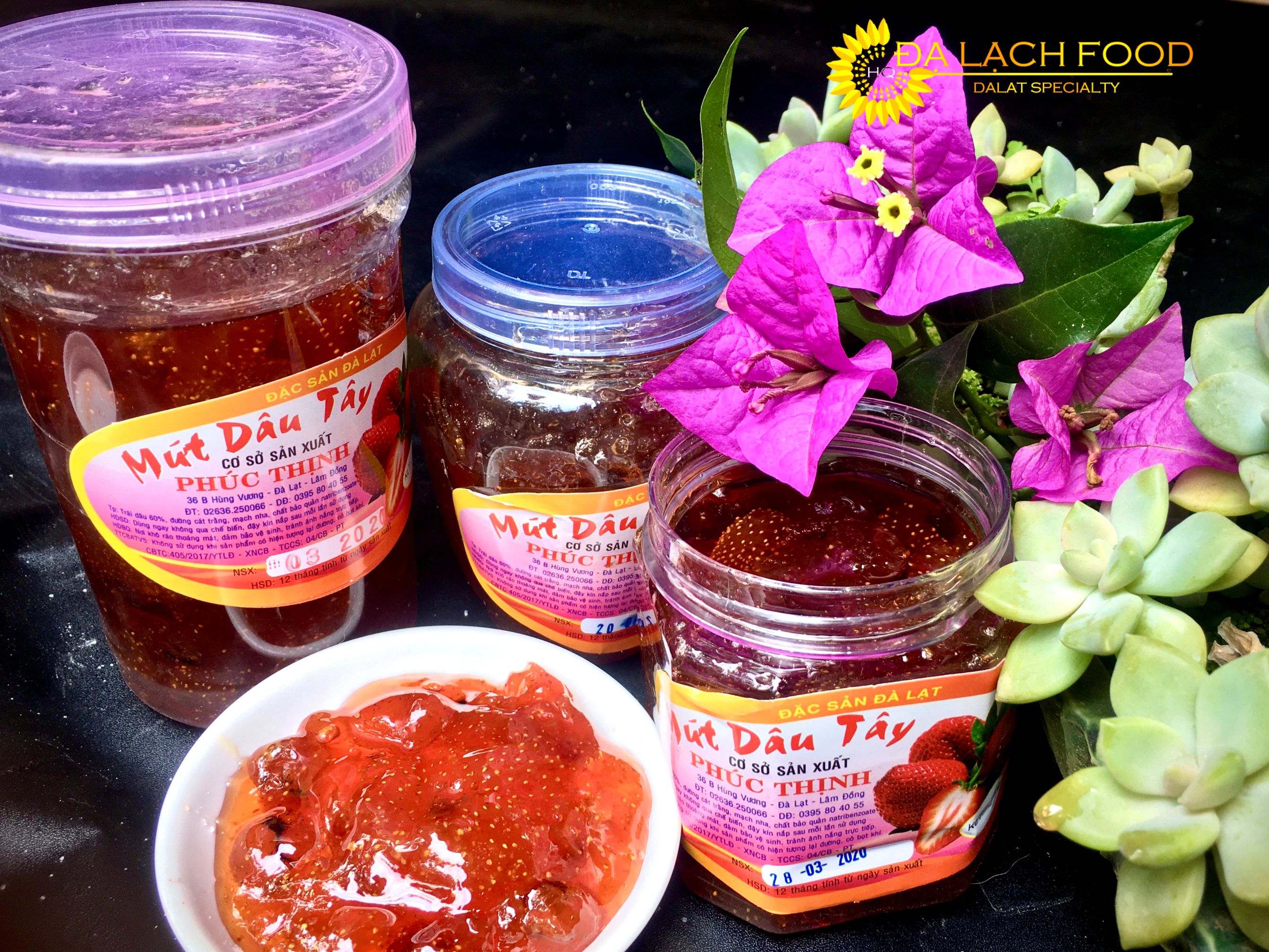 Mứt dâu tây nguyên chất 1000g- Đặc Sản Đà Lạt/ Đạ Lạch food