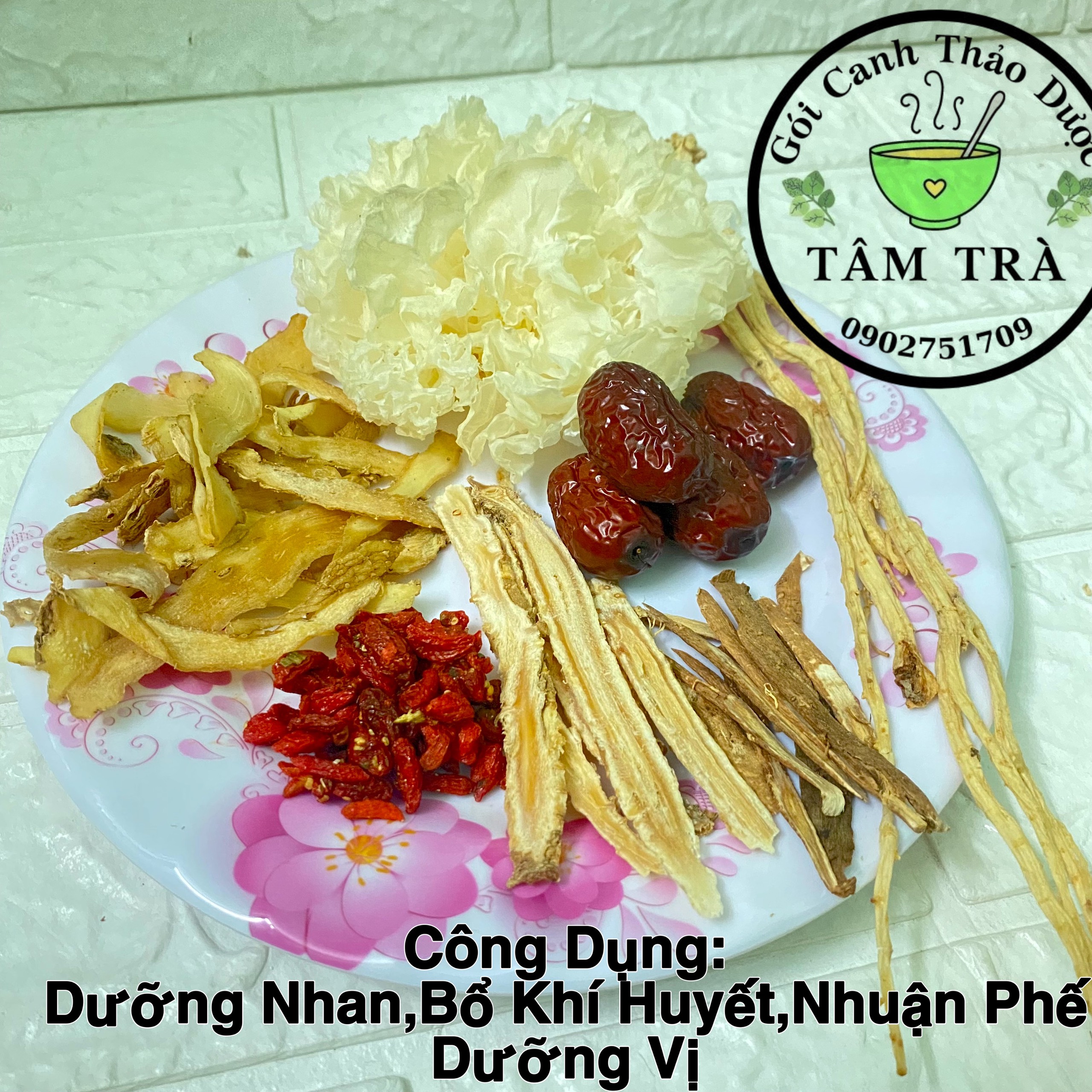 Canh dưỡng nhan - nguyên liệu nấu canh- gói canh thảo dược