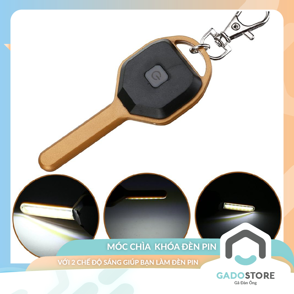 Móc khóa đèn led siêu sáng với 2 chế độ sáng chớp báo tín hiệu kiểu dáng chìa khoá