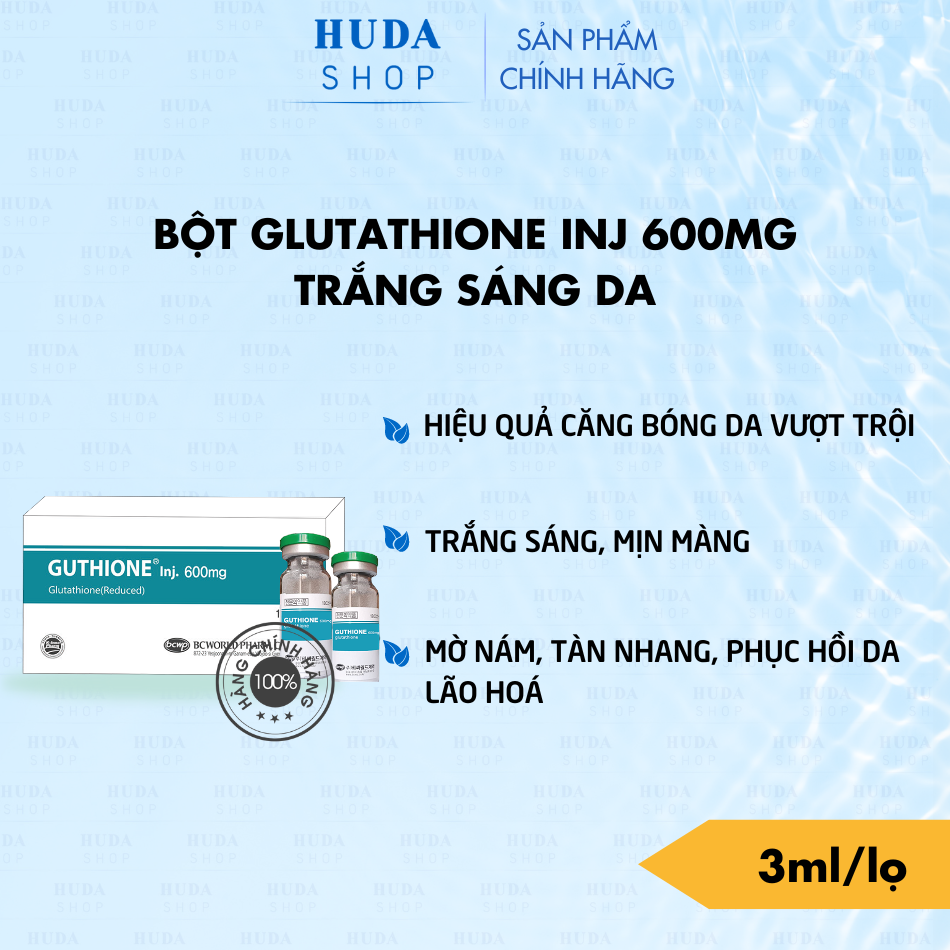 [Lẻ 1 lọ ] Glutathione bột giảm thâm mờ nám GLUTATHIONE BIONE 600MG Chuẩn Hàn Quốc - Huda shop