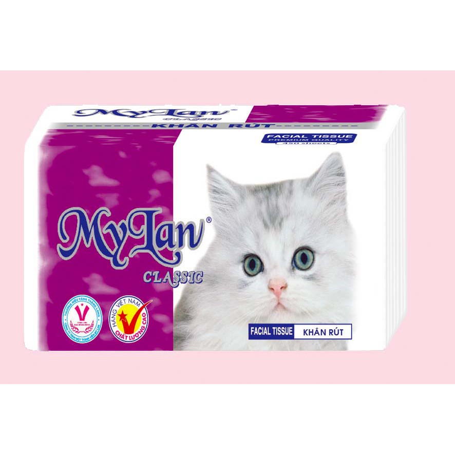 Lẻ 1 gói giấy rút My Lan mèo 150 tờ x 3 lớp